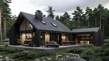 Рендер дома в стиле барнхаус